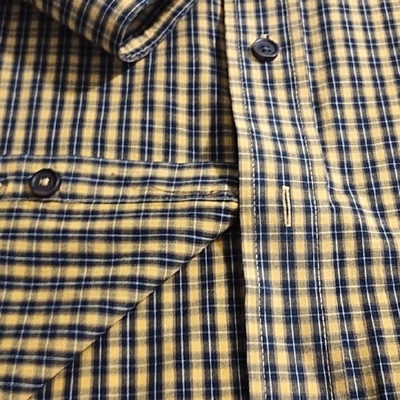 Black & Yellow Plaid Soft Button-Down Shirt Pen Pocket - Picture 12 of 14